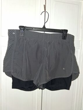 Xersion Gray Double Layer Athletic Shorts